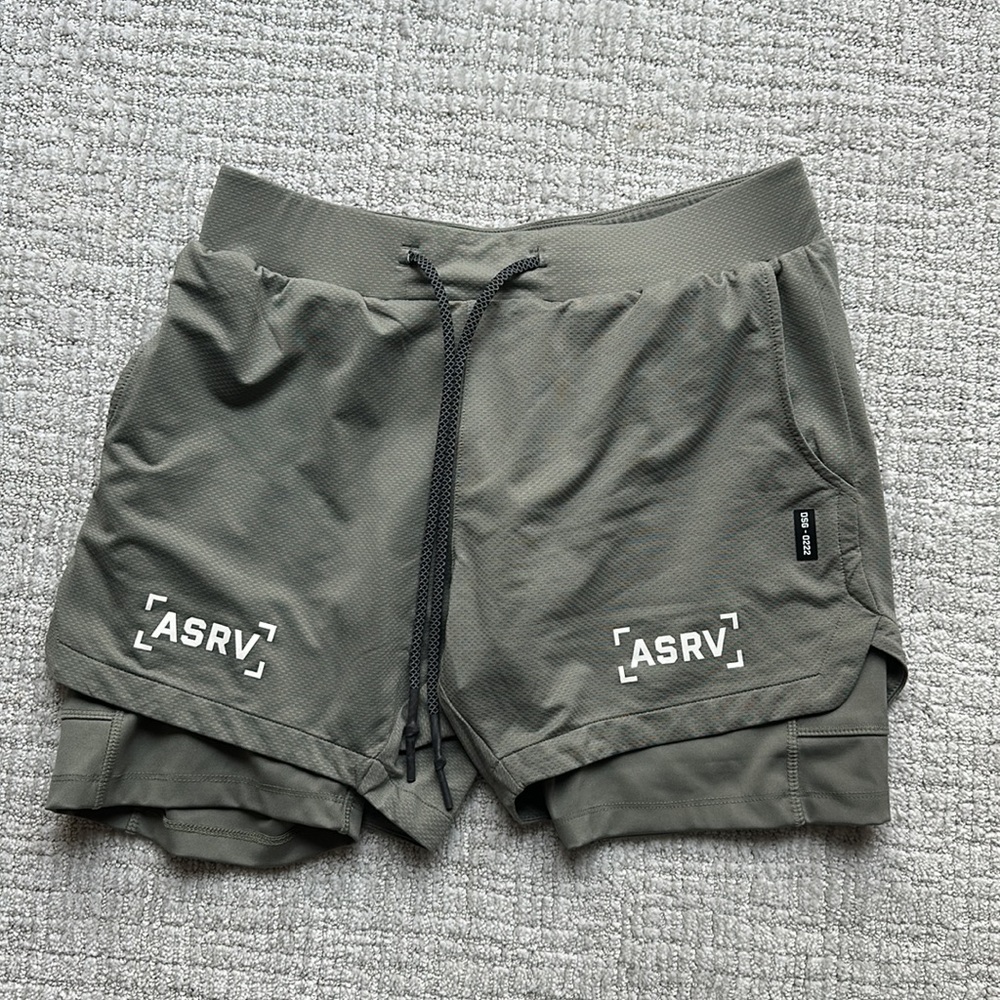 ASRV Silver-lite 5” liner shorts in SAGE | Medium